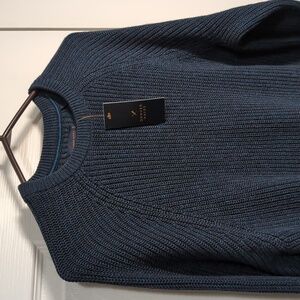 Denver Hayes Cotton Knit Men's Cable Knit Crewneck Sweater SM NEW